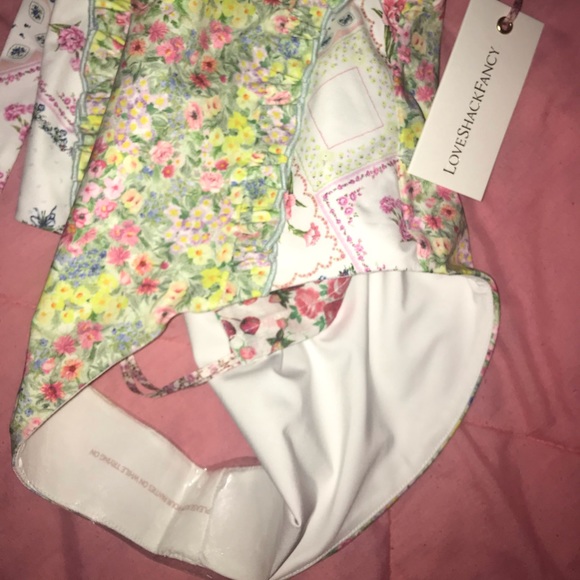 NWT LoveShackFancy Maelie Bow One-Piece Swimsuit in Daydream Multi - Picture 9 of 9